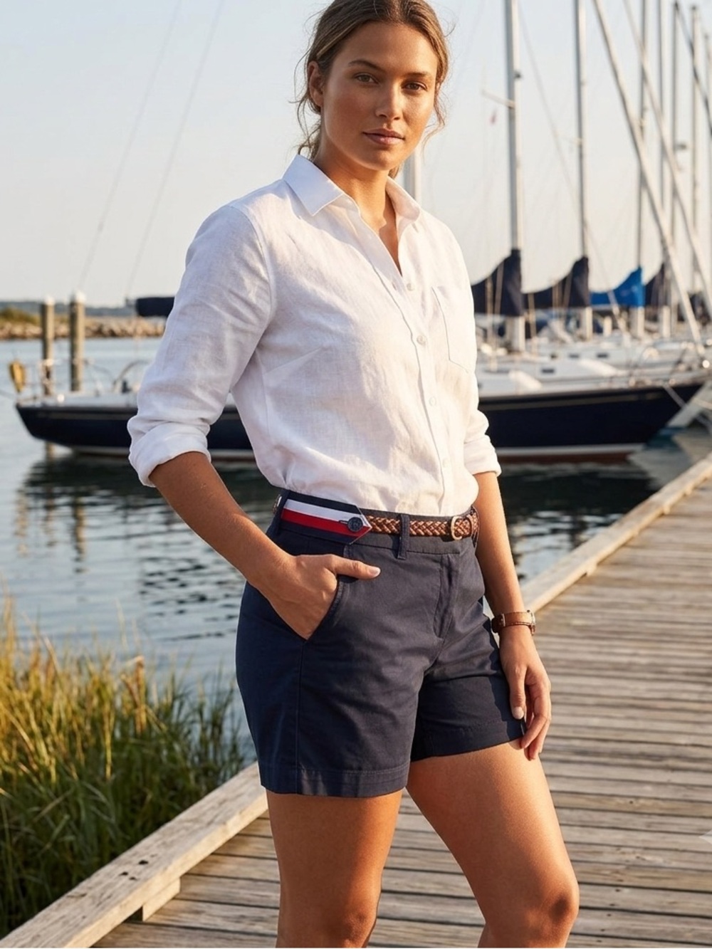 NWT Tommy Hilfiger 5β Classic Stretch Short Cotton Chino Short, Womenβs Size 4